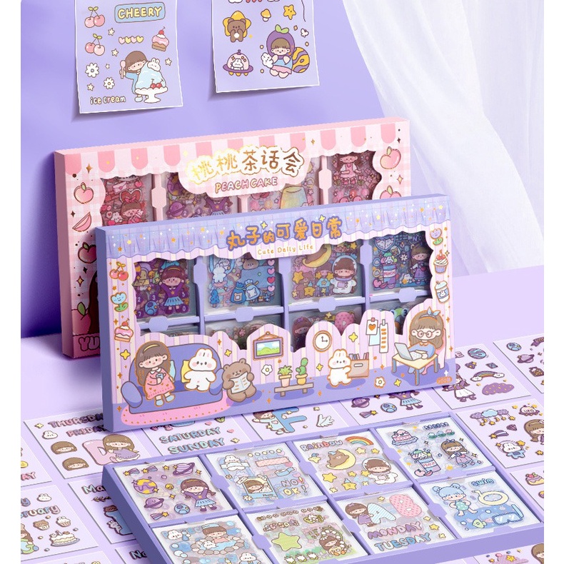 

klm Isi 200 Lembar Sticker Deco Aesthetic Lucu Momo Stiker Anti Air Tumblr DIY Stiker Motif Kartun