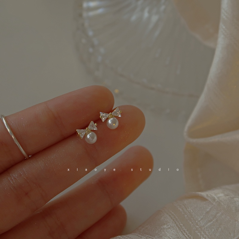 Korea Fashion Ikatan Simpul Mutiara Stud Earrings Wanita Baru Anting Eardrops Hadiah