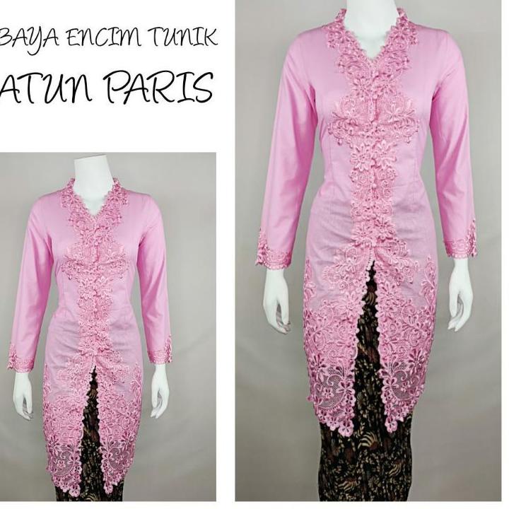 ☪ Indah KEBAYA ENCIM TUNIK MODERN LENGAN PANJANG BORDIR SENADA KATUN PARIS KEBAYA WISUDA KEBAYA KATU