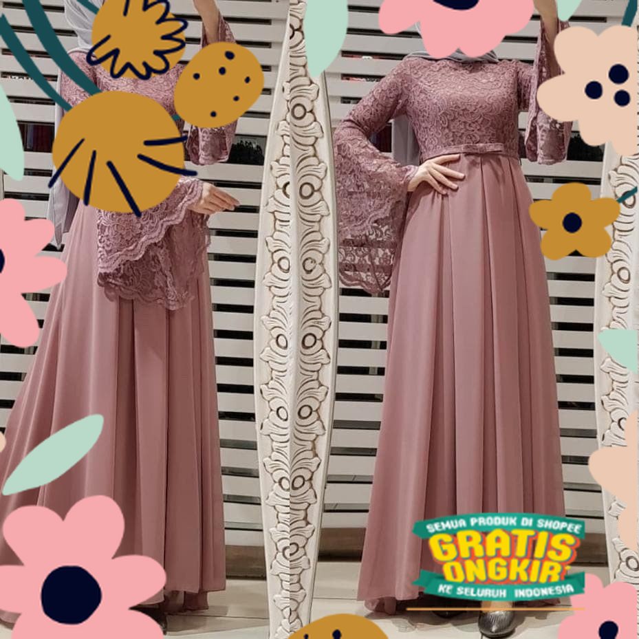 DEMEN OUTFIT - Medusa Dress Brukat M, L,  XL, XXL / Dress Kondangan / Gamis Wanita Terbaru / Gamis W