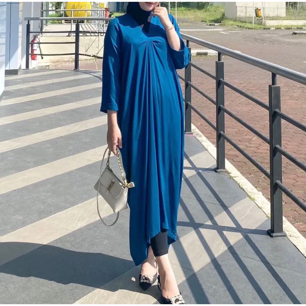 LUNA KAFTAN CRINKLE AIRFLOW ALMER KAFTAN DRESS GAMIS TERBARU 2023 GAMIS LEBARAN WANITA