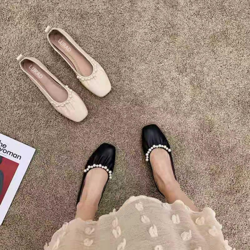 Flat Shoes Wanita Premium Kekinian Sepatu Cewek Slip On Ballerina Sekolah Cewek Original Sepatu Flat Pelajar Bahan Ringan Casual Modis