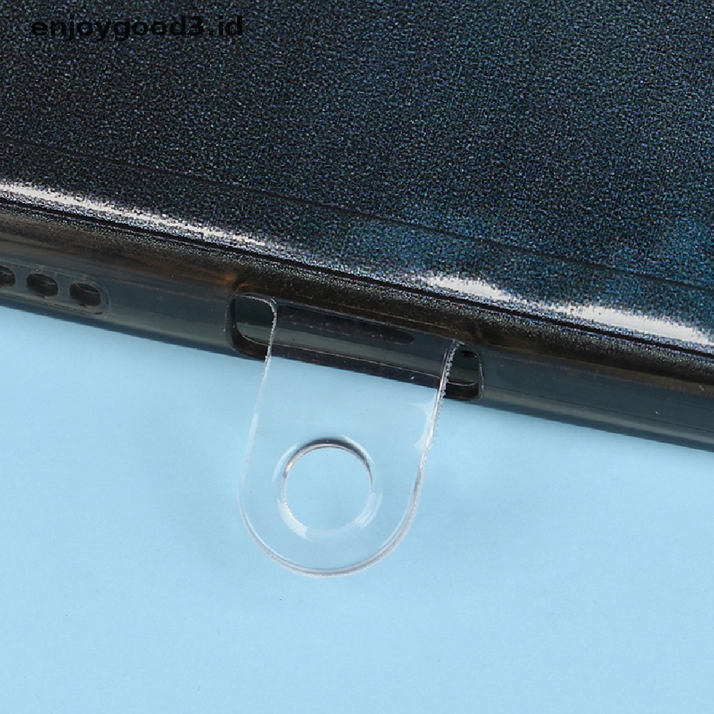 【 Rready Stock 】 2Pcs NEW Clear Mobile Phone Lanyard Gasket Patch Card Removable Clip Cord Tab （ ID ）