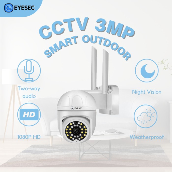 Terlaris Eyesec Cctv Outdoor 1080P Ip66 Stc Ip Camera Cctv Wifi App Eseecloud