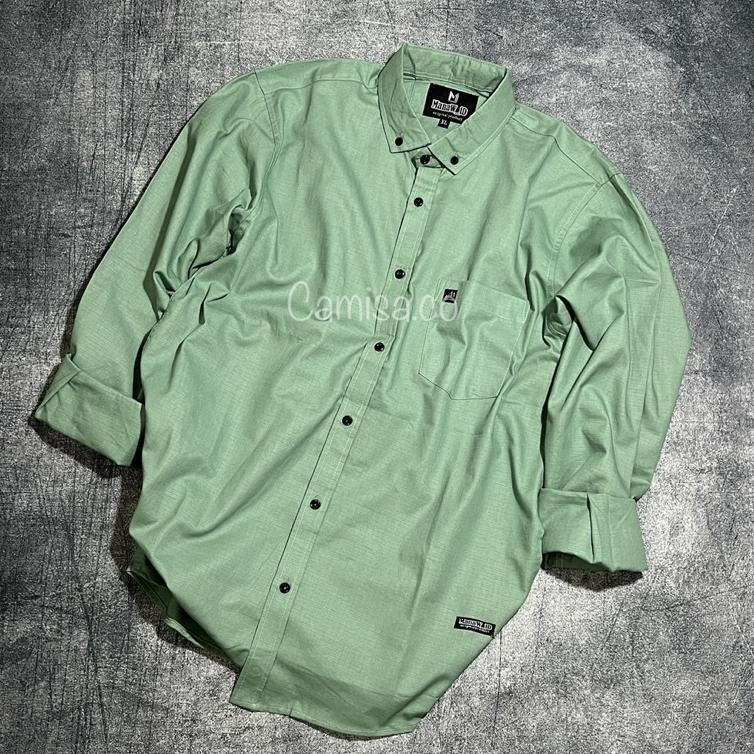 PALING LARIS KEMEJA PRIA SAGE GREEN POLOS CIGARET LENGAN PANJANG PREMIUM HEM PRIA PANJANG POLOS SAGE