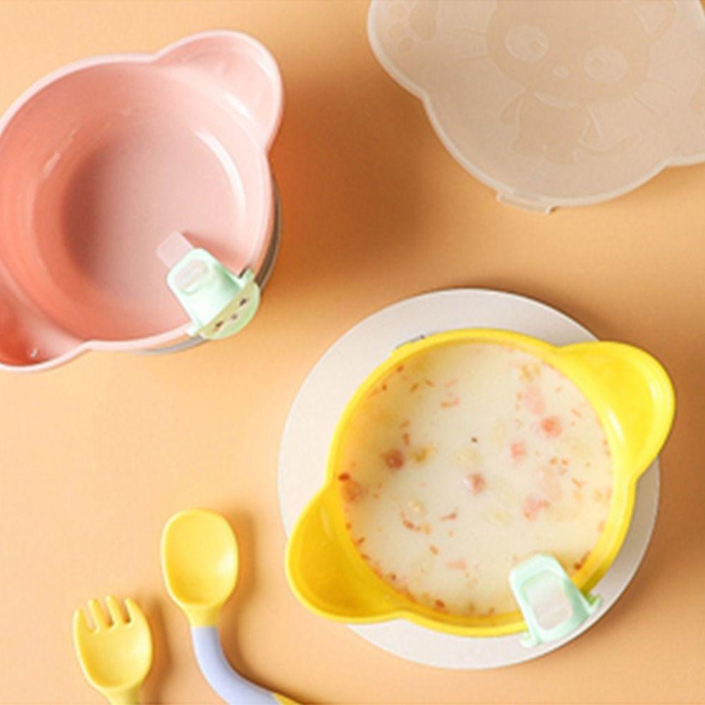 NEEDWAY Needway Mangkuk Makanan Pelengkap Anak Bendable Lovely Cute Baby Spoon Reusable Kids Feeding Product Kids Bowl