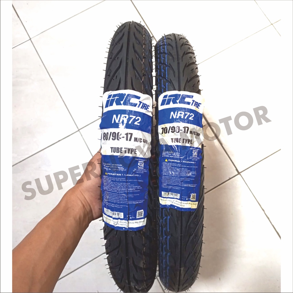 BAN LUAR IRC 70/90, 80/90 RING 17 BAN LUAR TYPE NR73 NR72  MERK IRC TUBETYPE