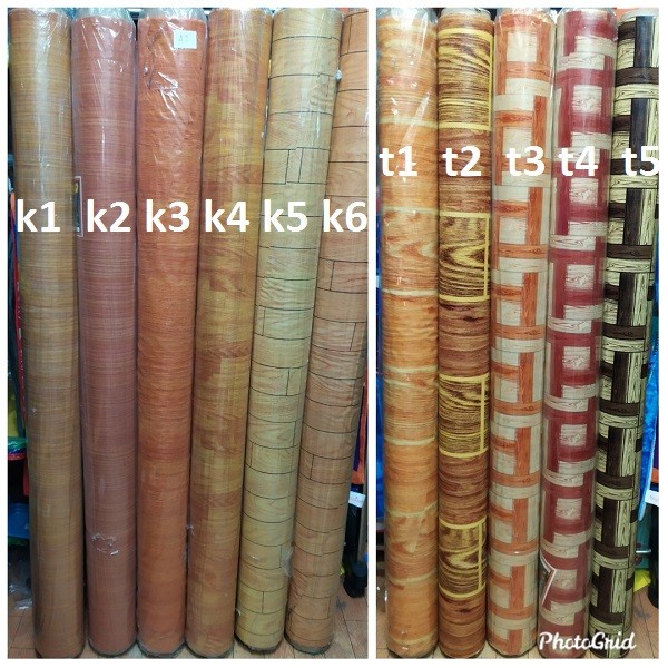 Terlaris ✨ -Karpet Lantai Plastik Vinyl Per Rol Motif Kayu Alas Taplak Meja Perlak- 2.1.23