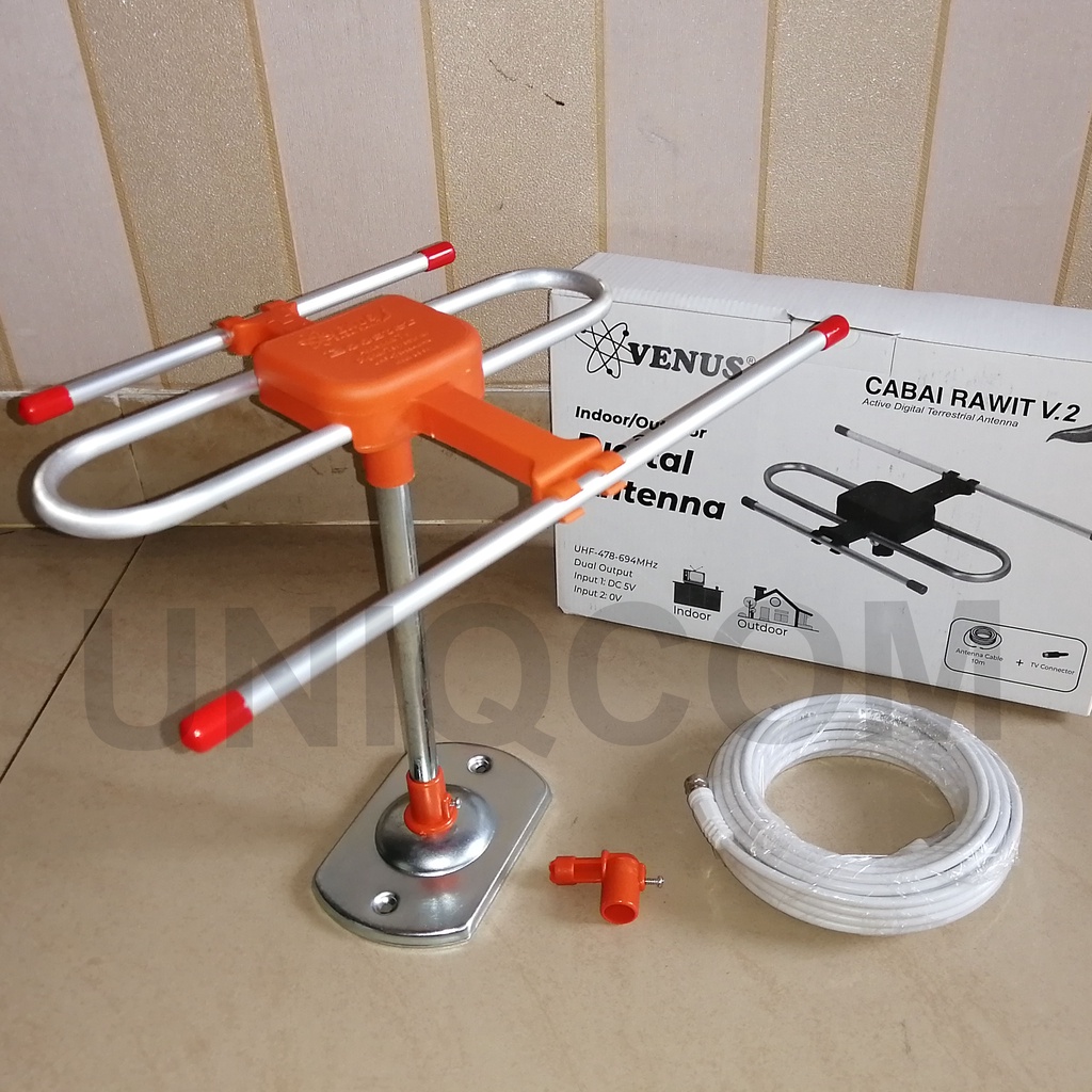 Antena TV Digital Indoor Outdoor Venus Cabai Rawit  2 Output