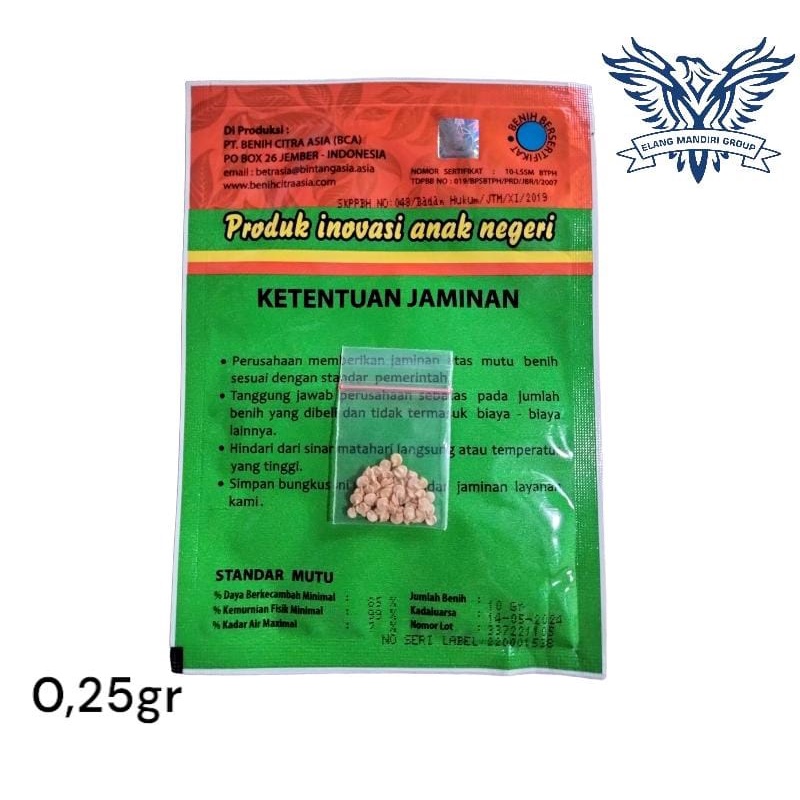 Repack 2000an Benih Bibit Cabai Cabe rawit PRENTUL 0,25gr  Bintang Asia kemasan asli