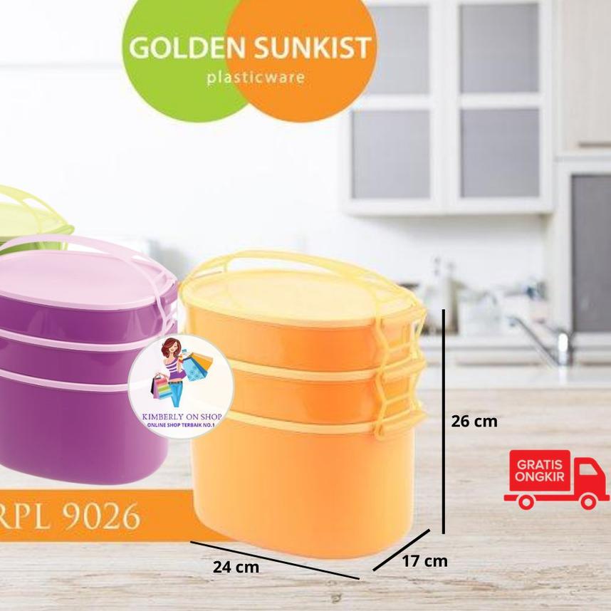 ➨ Rantang Piknik Susun 3 Jumbo RPL 9026 Golden Sunkist ❀