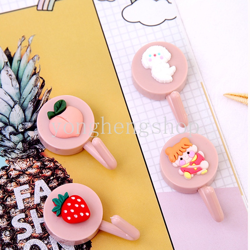 Kait Gantungan Kunci / Topi Bentuk Kartun Hewan / Buah Bahan Plastik Untuk Dekorasi Kamar