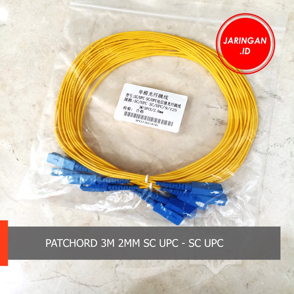 KABEL FIBER OPTIK PATCHCORD SC SC atau SC UPC SC UPC (3 METER)