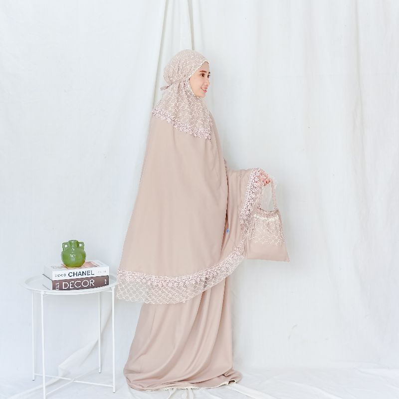 Mukena Katun MALIKA Renda Brukat Mewah