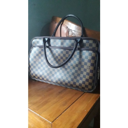 TRAVEL BAG PREMIUM TAS KOPER WANITA KOTAK COKLAT
