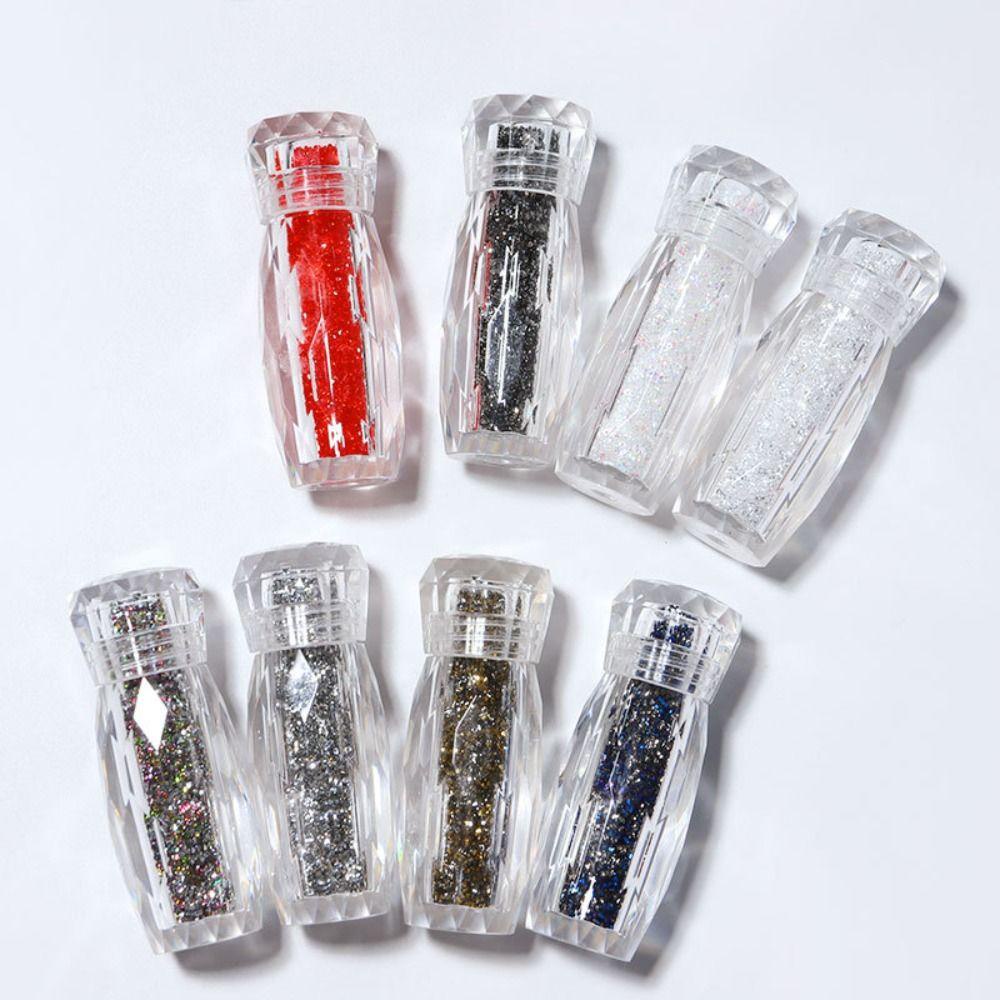 R-FLOWER Kristal Kuku Botol Rhinestones Microdrill Transparan Microbead Elf Beads