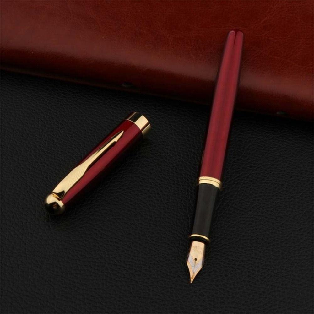 MXBEAUTY Fountain Pen Perlengkapan Sekolah Kantor Bisnis Siswa Bahan Metal Untuk Hadiah Pena Inking