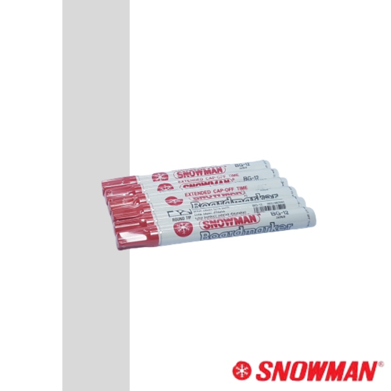 

Snowman Spidol White Board Marker BG-12 MERAH Bisa Dihapus