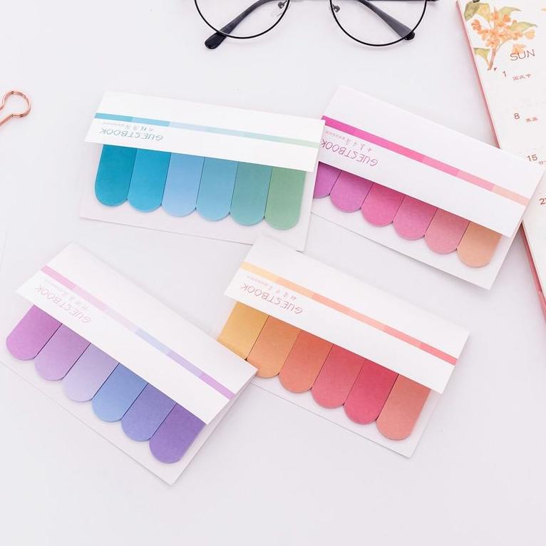 

M22 [GAEKOPEDIA] 120Lembar Sticky Notes / Memo Pad 6 Warna Gradasi warna-warni Catatan Tempel Stationery BARU SPESIAL ⇽