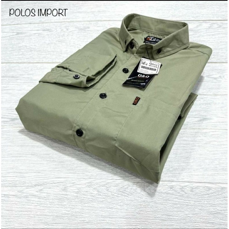 Kemeja Polos Pria Warna Sage Green Kemeja Polos Panjang Pria Kantor Katun Slimfit