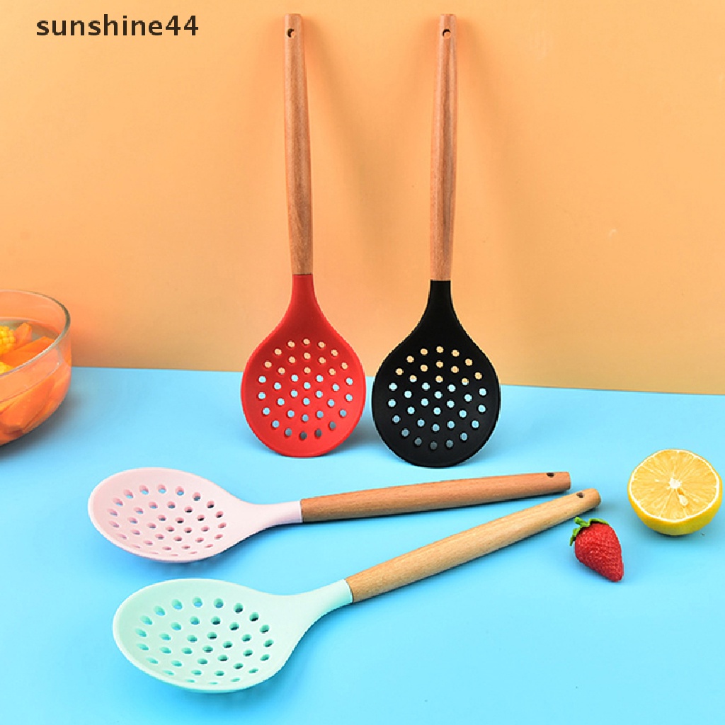 Sunshine 1Pc One-Piece Handle Silicone Colander Saringan Masak Alat Dapur ID