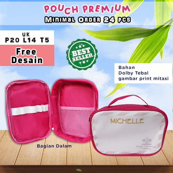 

Souvenir Pouch Kotak Pensil Case Custom Desain dan Nama anak Satu-satu