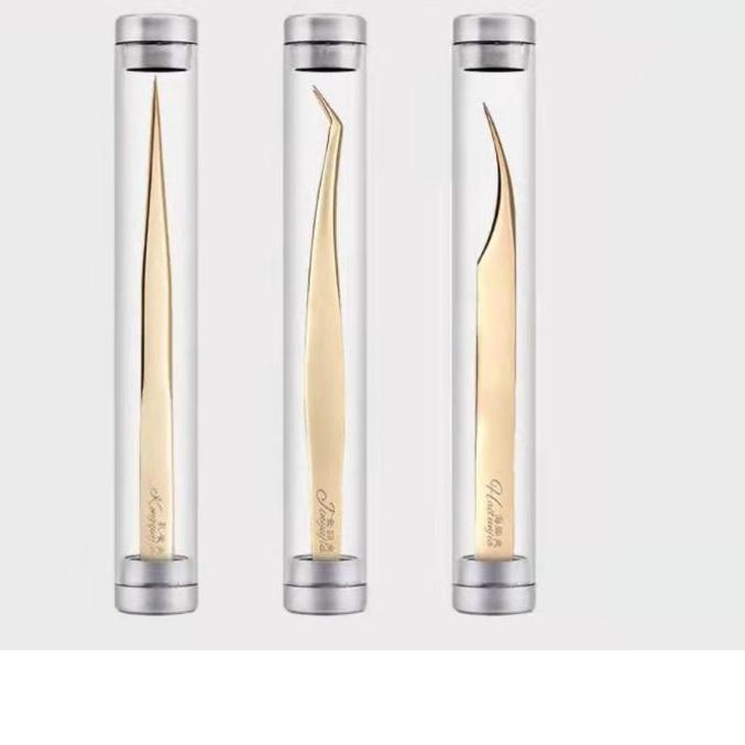 ❂ HEMOLA GOLD PINSET EYELASH EXTENSION GOOD QUALITY RAPAT DAN TAJAM ▲