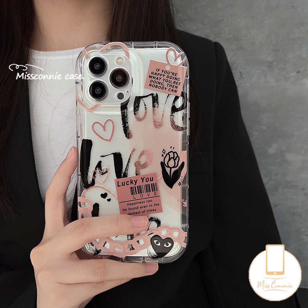 Fashion Comme Des Garcons Flower Label Case Redmi A1 12C 10C 9 9T 10 9A 10A 9C NFC Redmi Note 11 11s 10 10s 9 Note8 10 POCO F4 Kartun Graffiti Cinta Hati Shockproof Airbag Case