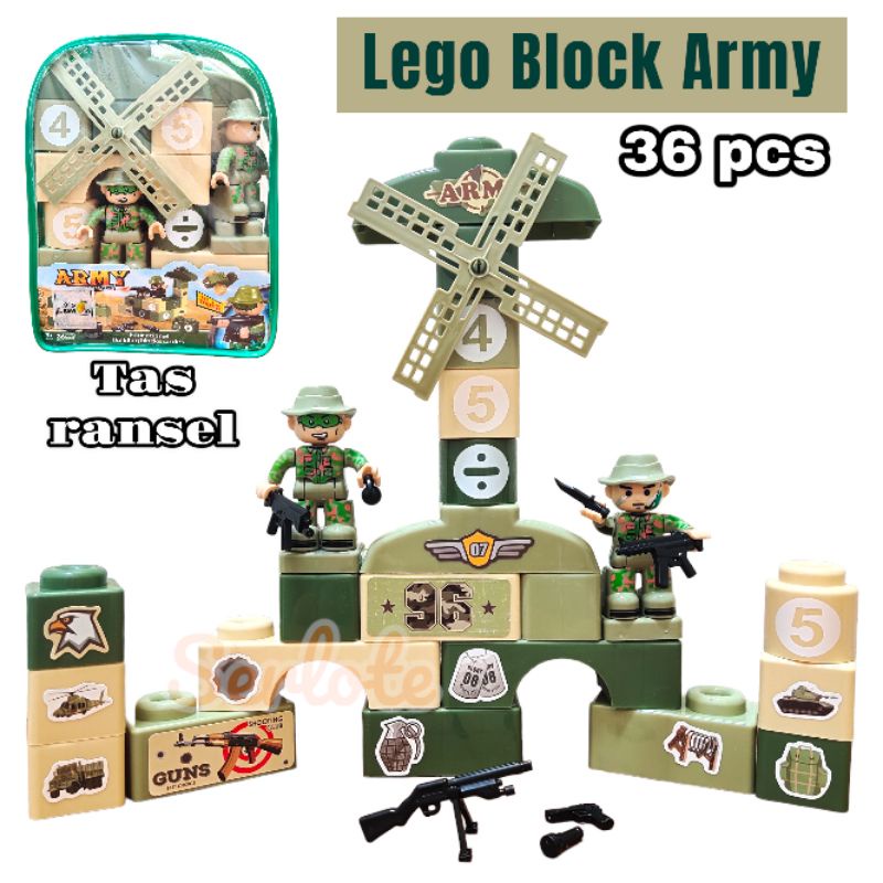 Mainan Anak Lego Block Army Tentara isi 36 Pcs