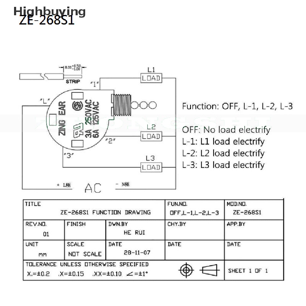 Hbid Saklar Kipas Angin Plafon Merah 3speed 4kabel ZE-268S6 Kipas Tarik Speed Control Switch Glory