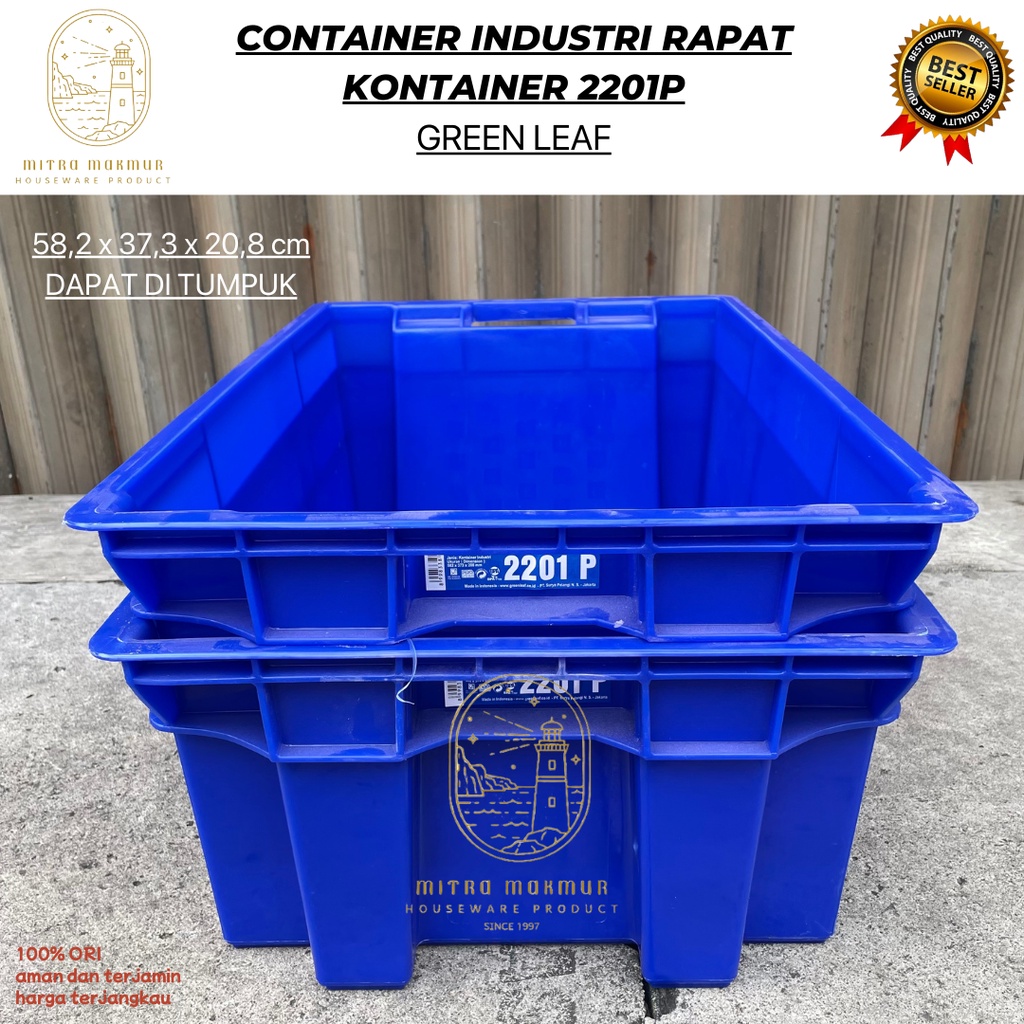 [TERMURAH] CONTAINER BOX INDUSTRI 2201P GREEN LEAF / KONTAINER BOX TUMPUK / KONTAINER MURAH / KERANJANG