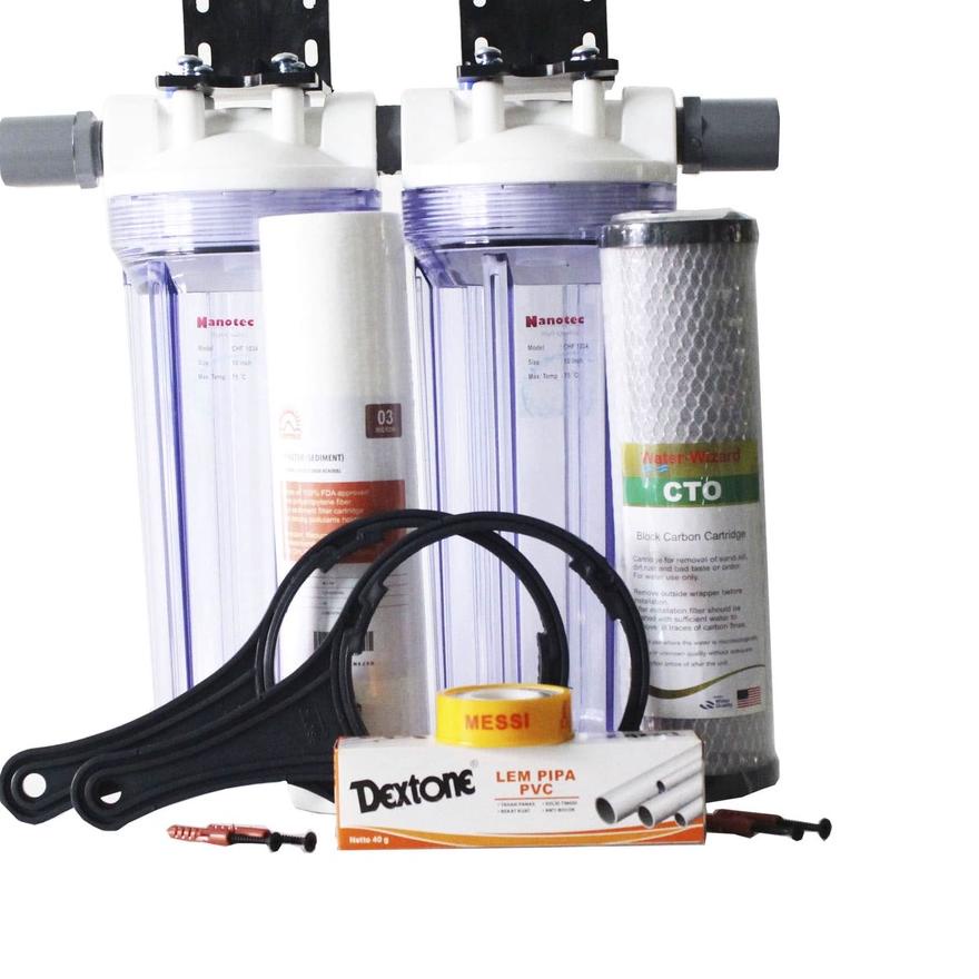 ➮ Paket Filter Air Toren / Filter Air Keruh / Paket Filter Air Nanotec 2 Tahap SC - KINNOYAMA ☋
