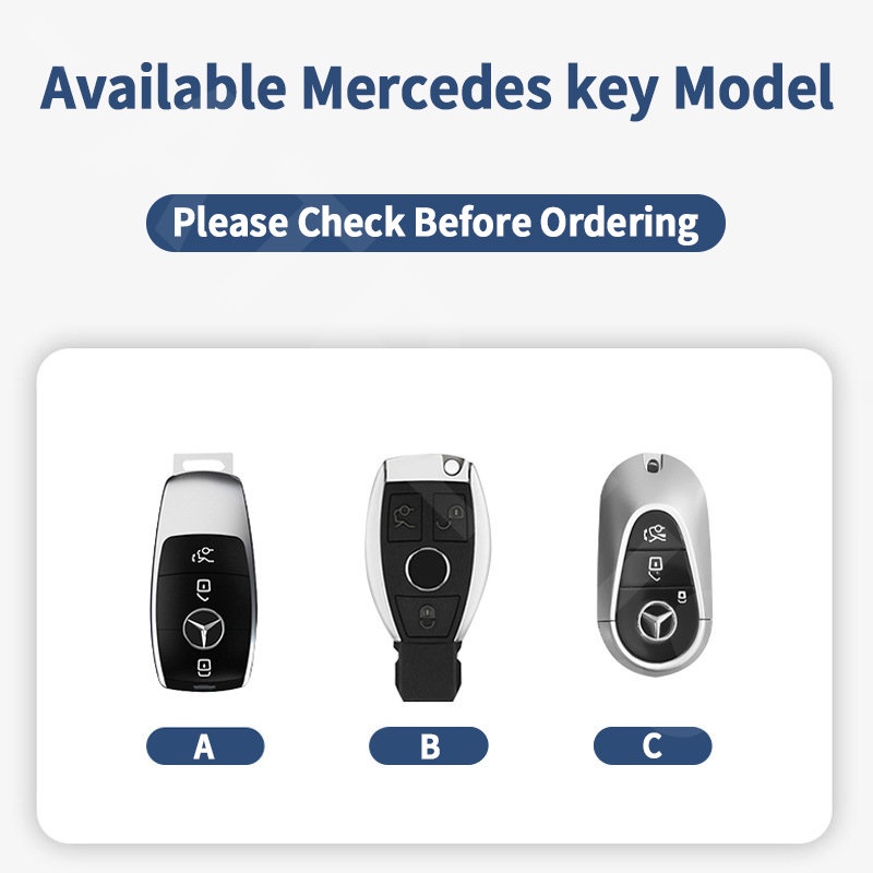 Mercedes Benz Zinc Alloy Leather Case Kunci Mobil Full Wrap Cover Smart Key Protector Untuk W207 W211 W205 W212 W204 W220 W206 W124 W213 W218 W222