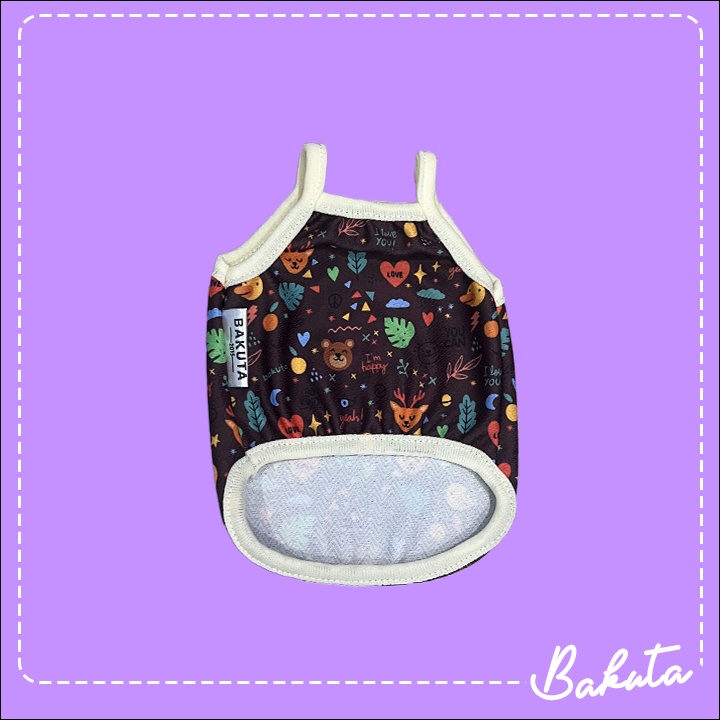 Baju Kucing Tank Edisi Croptop Happy Bear Lucu Untuk Kucing dan anjing / Baju Kucing Termurah Size S-XL / Baju Kucing Tangerang