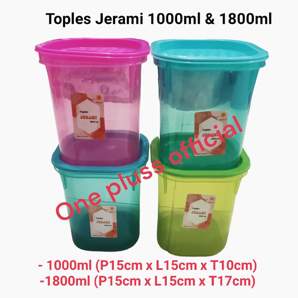 Toples Jerami / toples penyimanan makanan bahan plastik 1000ml &amp; 1800ml