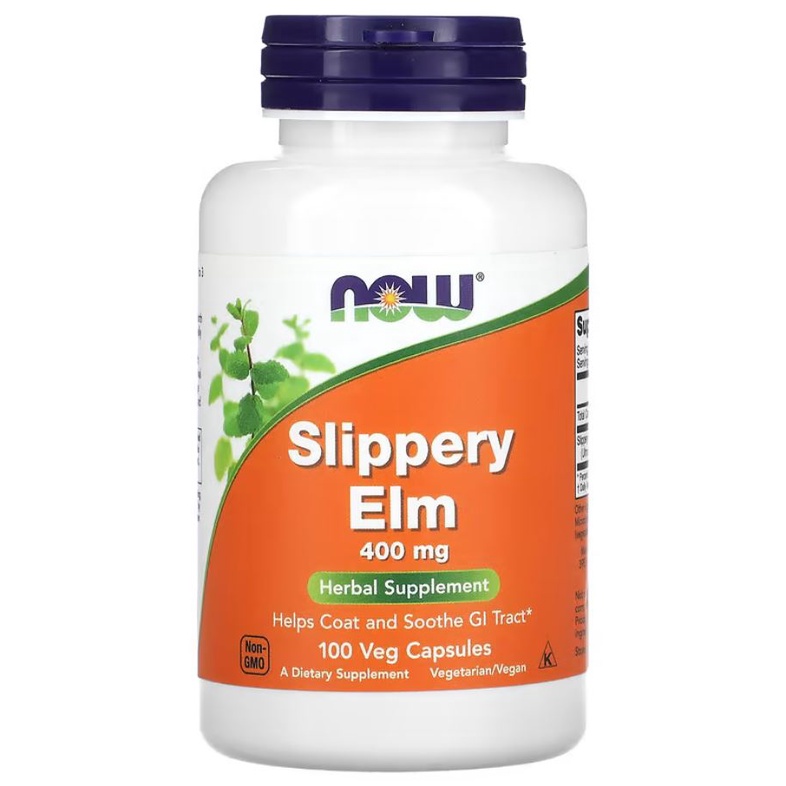 Now Food Slippery Elm 400 mg 100 Vegcap Jaga Kesehatan Pencernaan ORI USA