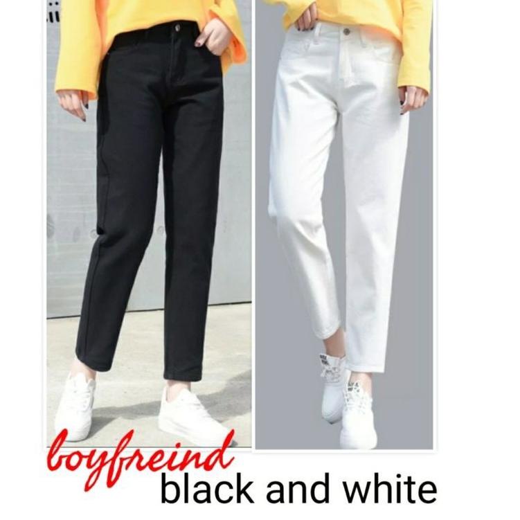 Terbaik Boyfriend Jeans Putih 27-40 / Boyfriend Jeans Hitam / Boyfriend Jeans Jumbo