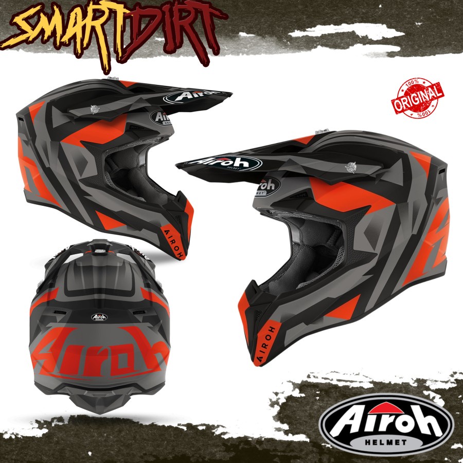 HELM CROSS AIROH WRAAP SEQUEL ORANGE 2023 HELM AIROH WRAAP SEQUEL ORI