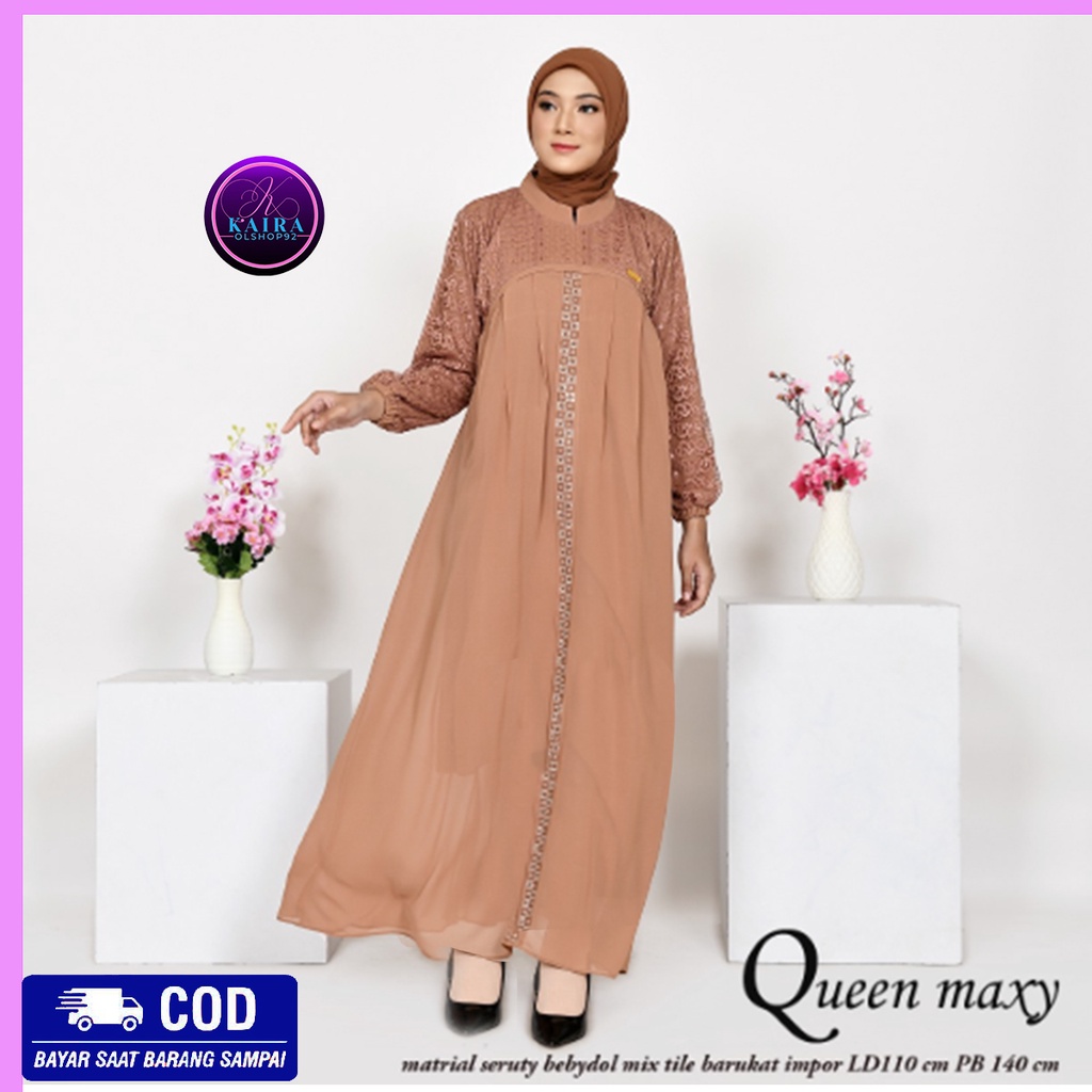 Gamis Queen Maxi Dress  by Mugfa Ori Terbaru LD 110