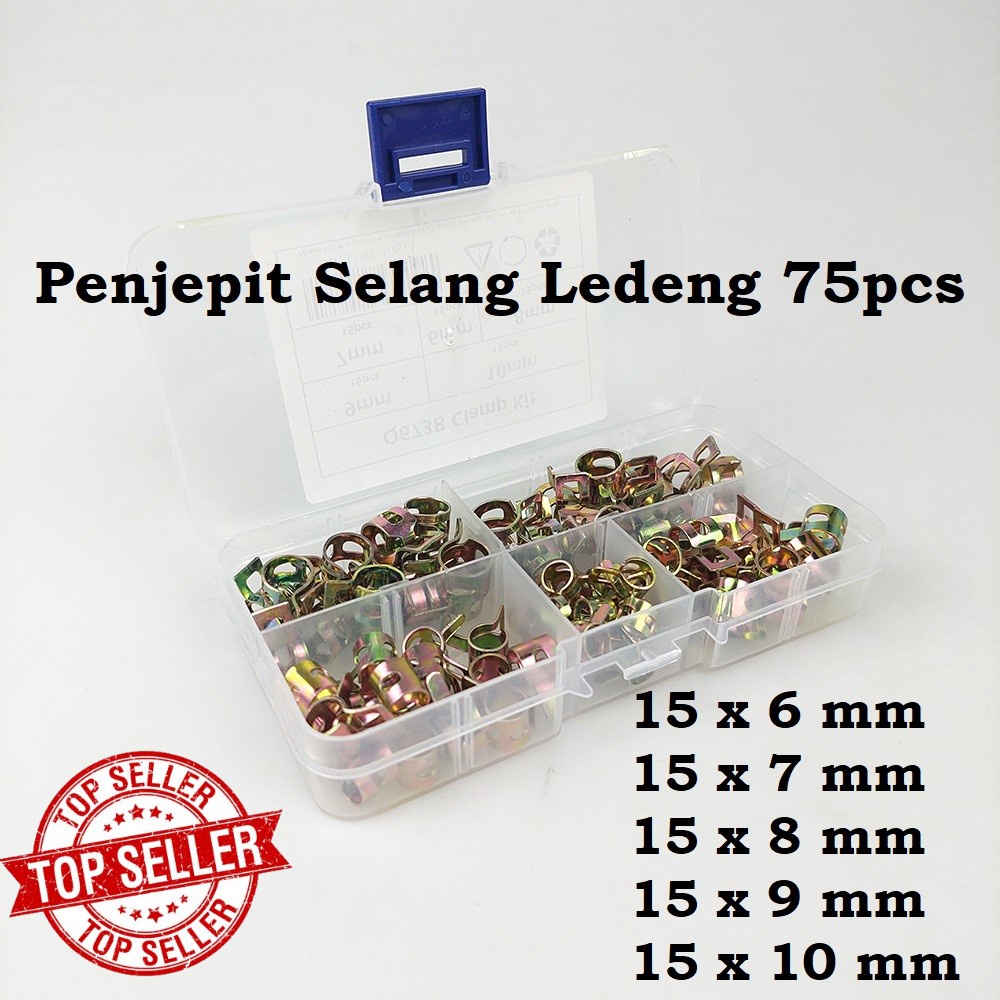 Penjepit Selang Ledeng Pipe Tube Clamp Metal Fastener Plumbing 6-10mm 75PCS - KLEM SELANG GAS - KLEM SELANG AIR - PENGUCI SELANG GAS ANTI BOCOR - ring selang klem pengikat regulator - Penjepit Selang Kompresor