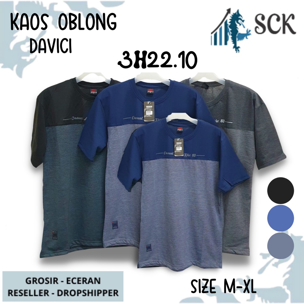 Kaos DAVICI 3H22.07 3H22.10 Distro Polos Motif Dewasa / Oblong Distro Pria M-XL / Pakaian Casual - sckmenwear GROSIR