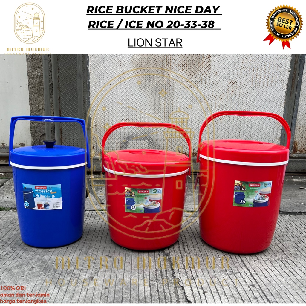 SALE!! LION STAR - NICE DAY RICE BUCKET /  TERMOS NASI DAN ES 3,5 - 4,5 - 6 - 8 - 10 - 12,5 - 20 - 33 - 38 LITER