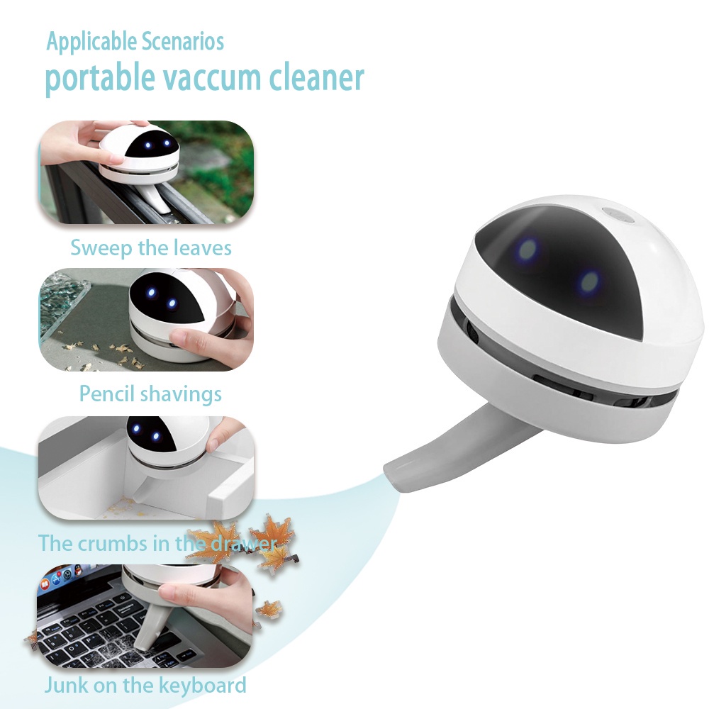 Cordless Handheld Vacuum Vacuum Cleaner Penyapu Debu Kuat Rambut Bulu Peliharaan Kertas Scraps Cleaning Mini Untuk Tempat Tidur Desktop In-car Keyboard Gap Cleaning USB Charge Portable