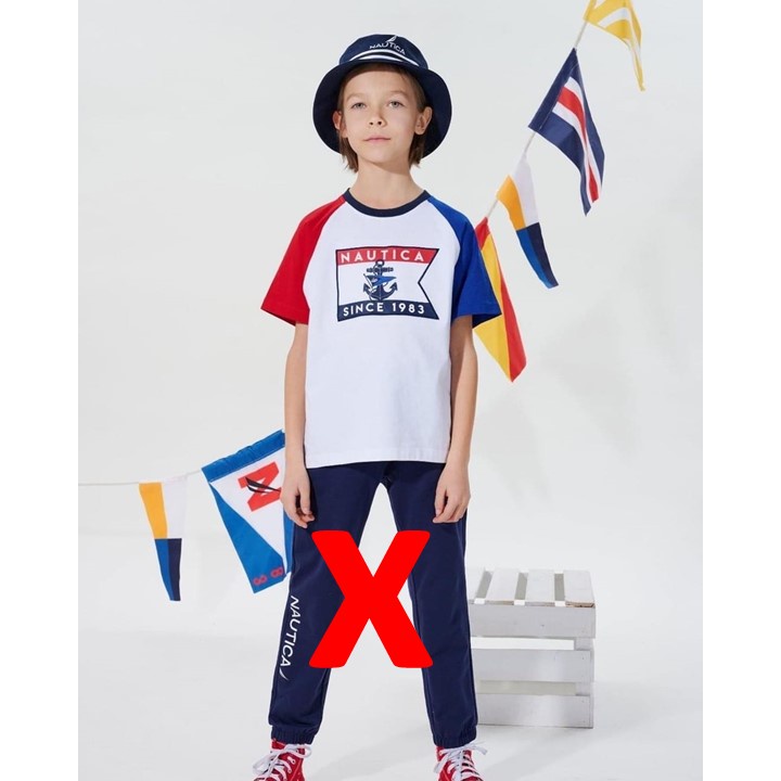Kaos Anak Raglan Putih Merah Navy