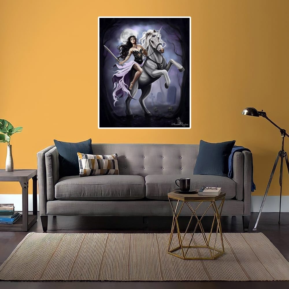 LUKISAN POSTER CETAK GAMBAR KUDA TERBANG 01 TERLARIS SEINDONESIA HIASAN DINDING RUANG TAMU KAMAR DAP