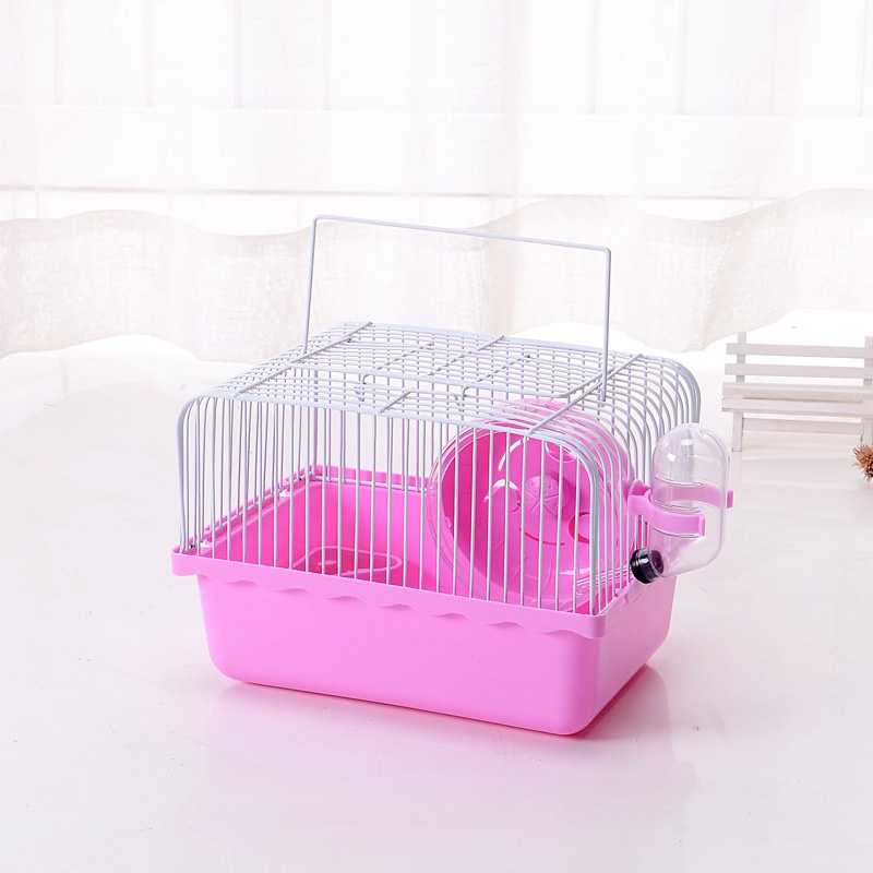 Kandang Hamster Besi Dengan Tempat Makan, Minum dan Roll