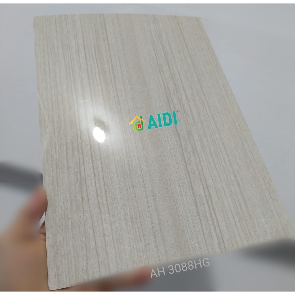 AIDI HPL AH 3088HG SILVER OAK GLOSSY HPL WOODGRAIN GLOSSY HPL URAT KAYU KILAP HPL KILAP AIDI 3088 HG