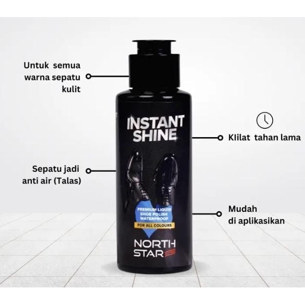 North star Instant Shine Premium Liquid 100% Original semir perawatan sepatu peria wanita