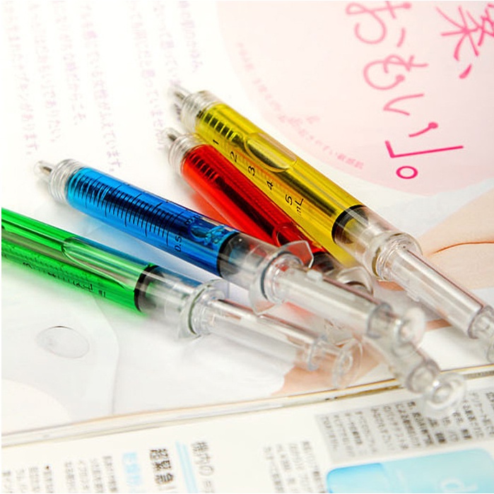 Pulpen Jarum Suntik Lucu Korean Syringe Ballpoint Pen Souvenir MISEMINI 593