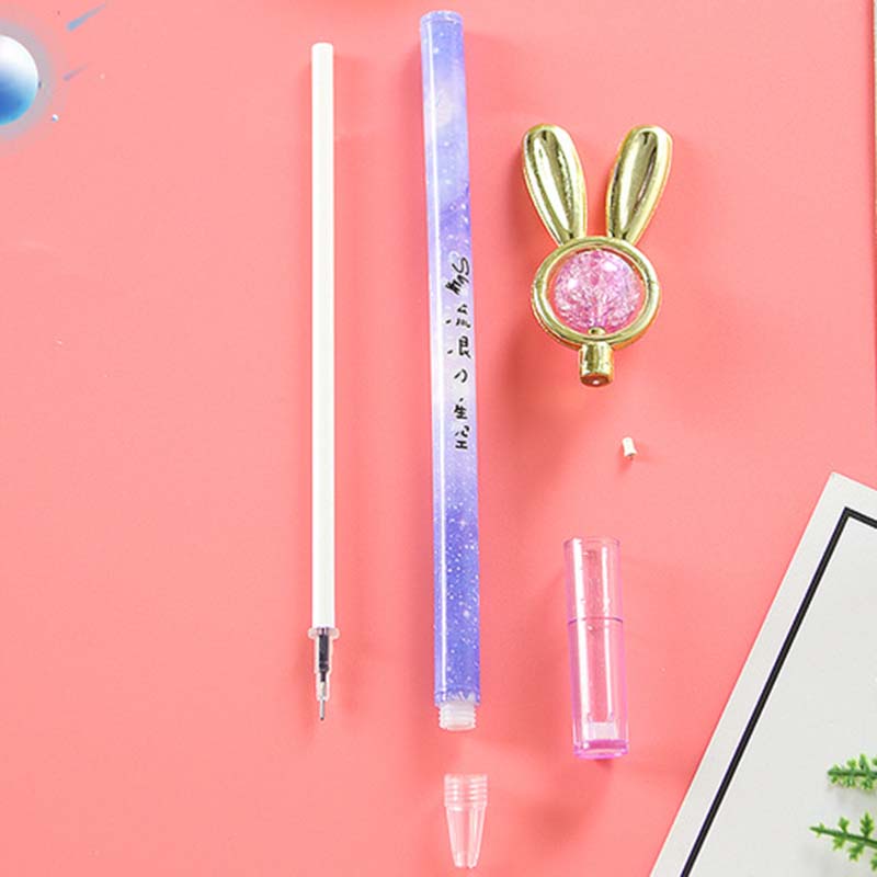 [Harga Grosir] Black Ink Stationery Pen Spinning Planet Signature Pen Random Star Magic Wand Unisex Pulpen 0.5mm Penanda Aksen Alat Tulis Belajar Siswa